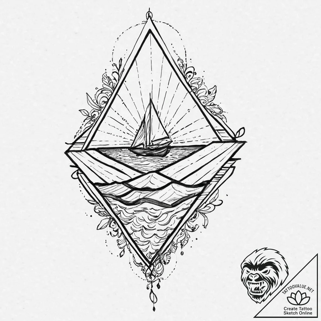 Tattoo sketch a delicate "light beam" passing... - tattoo sketch (№1753709032_0, 28.07.2025 13:23) — tattoovalue.net