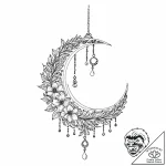 Tattoo sketch: an elegant lunitsa (crescent m… – tattoo sketch (№1753709436_0, 28.07.2025 13:30) — tattoovalue.net