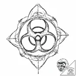 The biohazard symbol – tattoo sketch (№1753709821_0, 28.07.2025 13:37) — tattoovalue.net