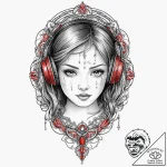 Music player, tattoo flash sheet design, roug… – tattoo sketch (№1753710423_0, 28.07.2025 13:47) — tattoovalue.net