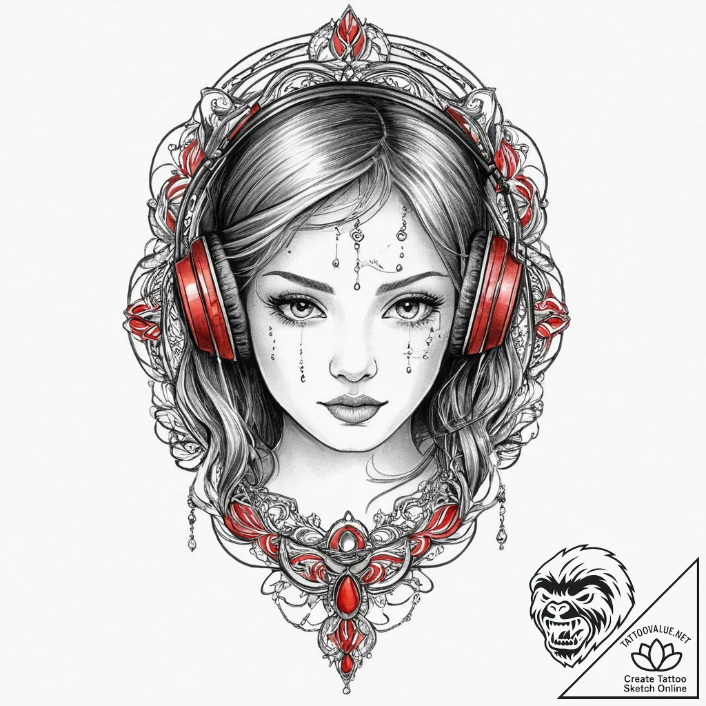 Music player, tattoo flash sheet design, roug... - tattoo sketch (№1753710423_0, 28.07.2025 13:47) — tattoovalue.net