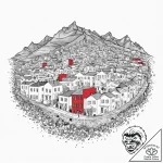 The colorful houses of bo-kaap in cape town,… – tattoo sketch (№1753710629_0, 28.07.2025 13:50) — tattoovalue.net