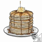 A stack of fluffy pancakes with syrup drippin… – tattoo sketch (№1753711220_0, 28.07.2025 14:00) — tattoovalue.net