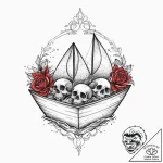 Tattoo sketch a tiny paper boat sailing on a… – tattoo sketch (№1753711604_0, 28.07.2025 14:06) — tattoovalue.net