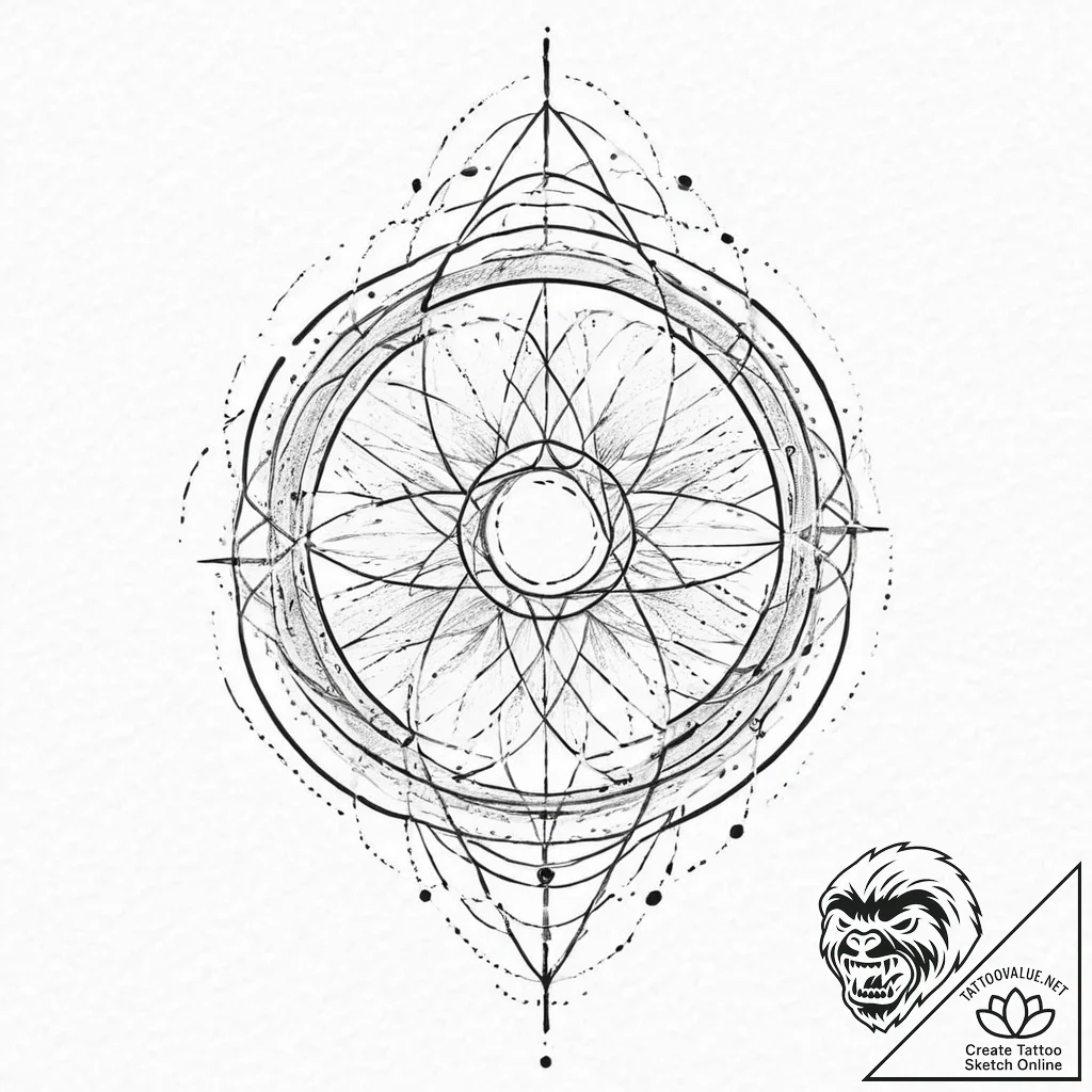Tattoo sketch an abstract "force field" prote... - tattoo sketch (№1753712382_0, 28.07.2025 14:19) — tattoovalue.net