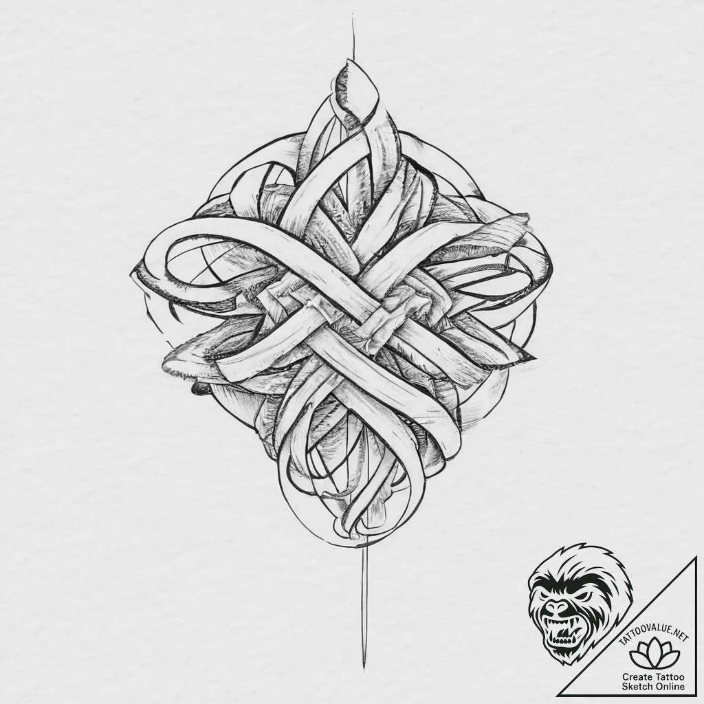 Tattoo design a subtle tribute ribbon integra... - tattoo sketch (№1753712577_0, 28.07.2025 14:22) — tattoovalue.net
