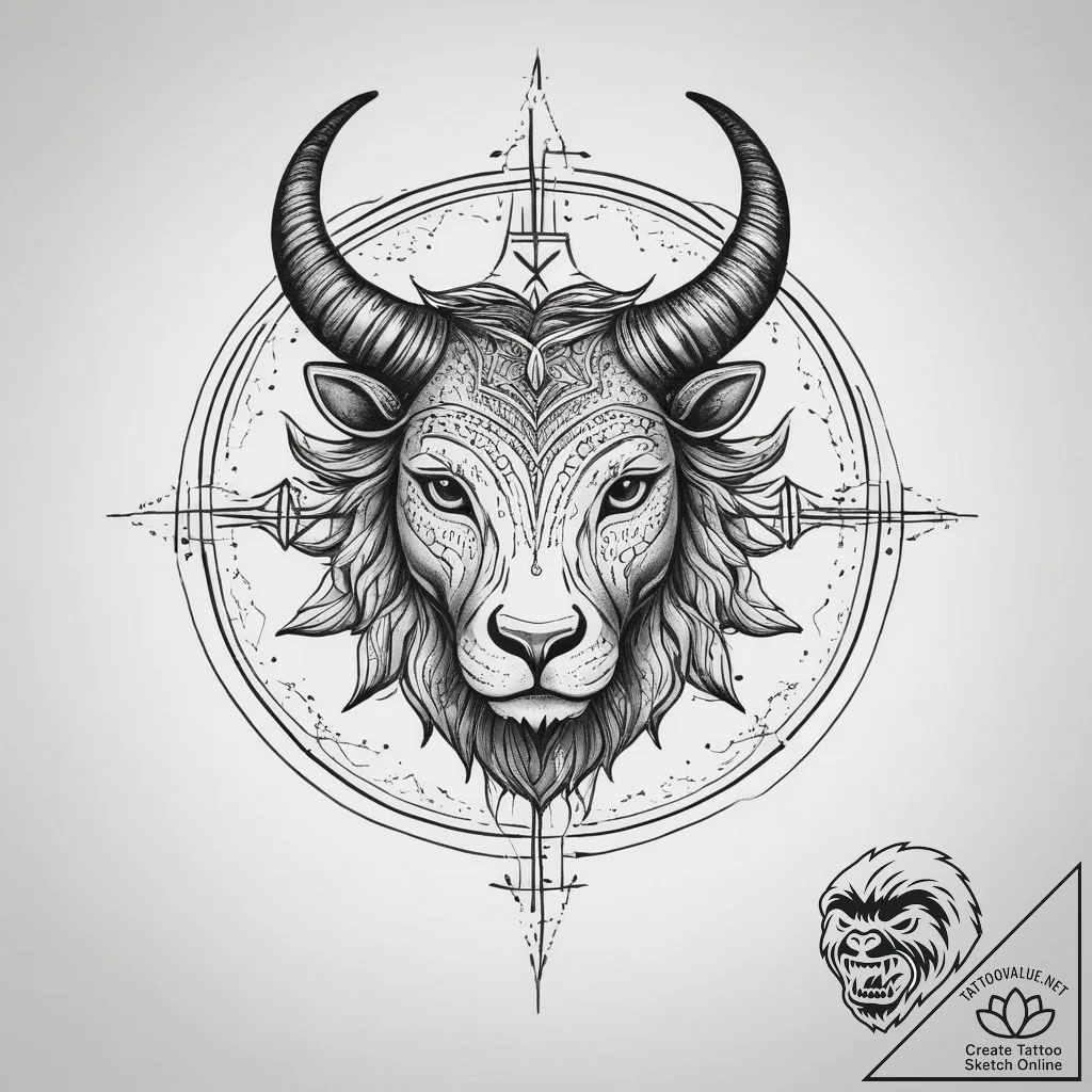 Tattoo design a dual-style tattoo: one half o... - tattoo sketch (№1753714177_0, 28.07.2025 14:49) — tattoovalue.net