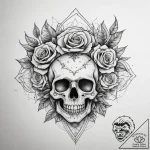 Geode, tattoo drawing outline, sepia tone ske… – tattoo sketch (№1753714760_0, 28.07.2025 14:59) — tattoovalue.net