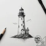 Lighthouse – tattoo sketch (№1753715148_0, 28.07.2025 15:05) — tattoovalue.net
