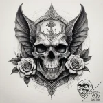 Gargoyle on a ledge (is there, but can be a c… – tattoo sketch (№1753715342_0, 28.07.2025 15:09) — tattoovalue.net