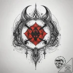62. tattoo design: a “chernobog” rune with su… – tattoo sketch (№1753715729_0, 28.07.2025 15:15) — tattoovalue.net