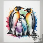 Tattoo design a family of penguins huddled to… – tattoo sketch (№1753739559_0, 28.07.2025 21:52) — tattoovalue.net