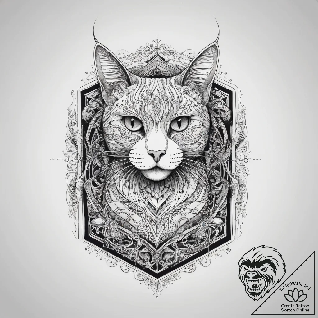 Schrodinger's cat in a box, tattoo drawing ou... - tattoo sketch (№1753739952_0, 28.07.2025 21:59) — tattoovalue.net