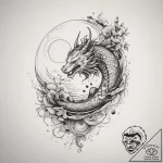 Tattoo design a floating bubble with a tiny,… – tattoo sketch (№1753740341_0, 28.07.2025 22:05) — tattoovalue.net
