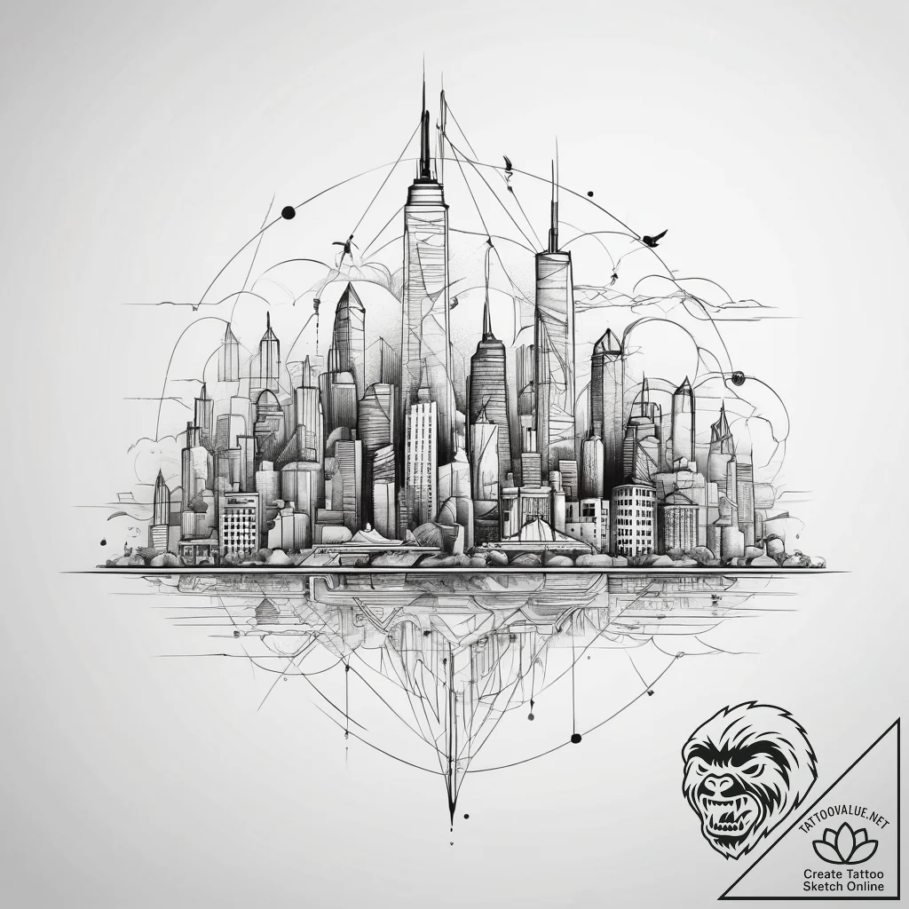 Tattoo design a heads-up display hud overlayi... - tattoo sketch (№1753740732_0, 28.07.2025 22:12) — tattoovalue.net