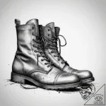 Tattoo design a detailed image of worn combat… – tattoo sketch (№1753741318_0, 28.07.2025 22:21) — tattoovalue.net