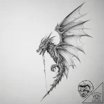 Tattoo sketch a dragon’s wing casting a shado… – tattoo sketch (№1753741903_0, 28.07.2025 22:31) — tattoovalue.net