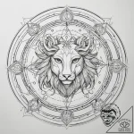 Tattoo design the zodiac symbol surrounded by… – tattoo sketch (№1753743274_0, 28.07.2025 22:54) — tattoovalue.net