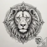 Tattoo sketch a leo lion with the “strength”… – tattoo sketch (№1753744843_0, 28.07.2025 23:20) — tattoovalue.net