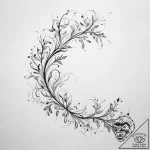 Tattoo design a flowing vine with small leave… – tattoo sketch (№1753745248_0, 28.07.2025 23:27) — tattoovalue.net