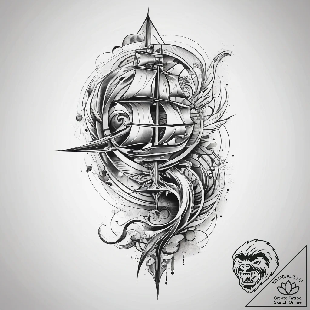 Tattoo design a stylized representation of po... - tattoo sketch (№1753745448_0, 28.07.2025 23:30) — tattoovalue.net