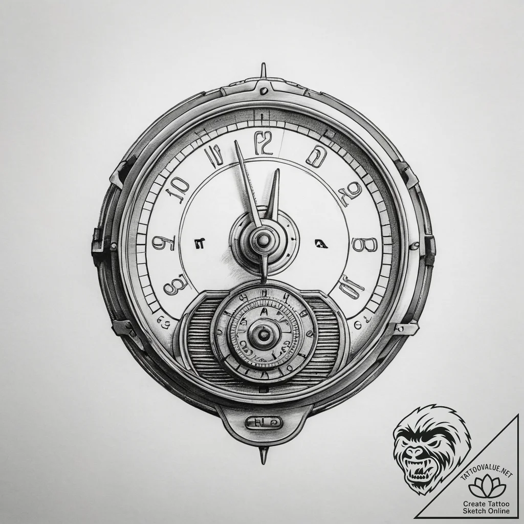 A close-up of a vintage radio dial. - tattoo sketch (№1753747017_0, 28.07.2025 23:56) — tattoovalue.net
