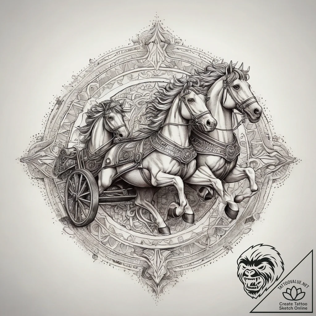 Tattoo sketch: a powerful image of dazhbog's... - tattoo sketch (№1753747797_0, 29.07.2025 00:09) — tattoovalue.net