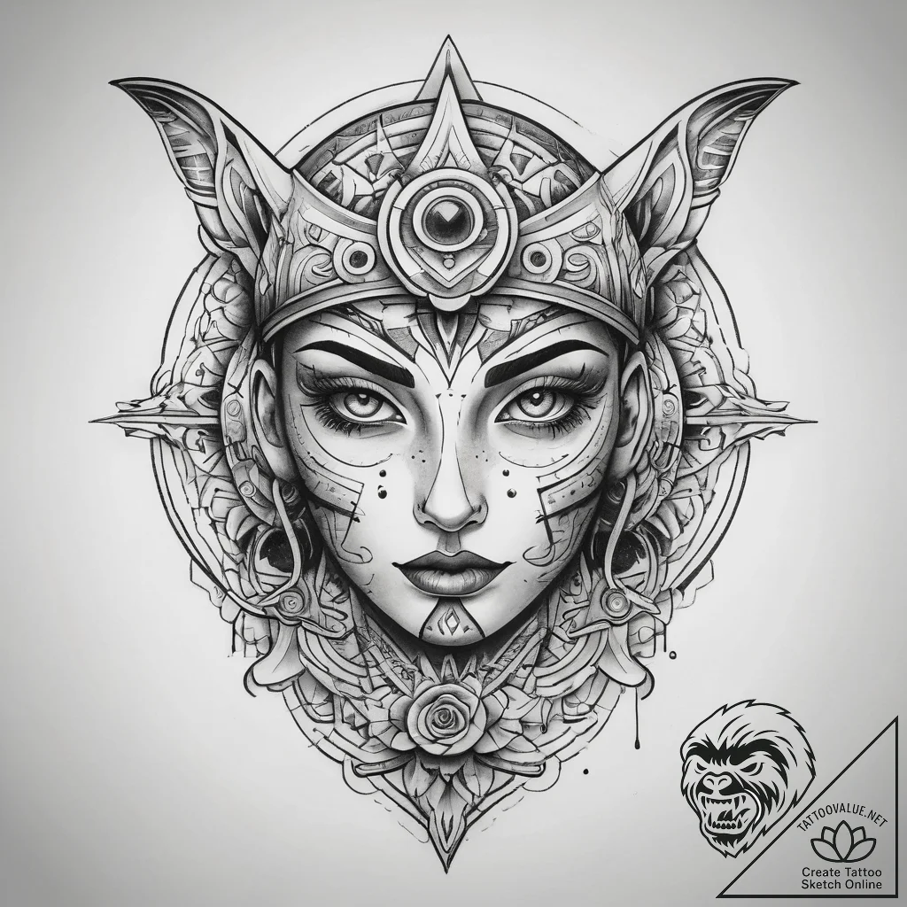 Tattoo sketch a controller's face buttons wit... - tattoo sketch (№1753748385_0, 29.07.2025 00:19) — tattoovalue.net