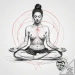 Tattoo design a geometric outline of a person… – tattoo sketch (№1753749755_0, 29.07.2025 00:42) — tattoovalue.net