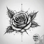 Tattoo design a single, resilient rose with t… – tattoo sketch (№1753751117_0, 29.07.2025 01:05) — tattoovalue.net