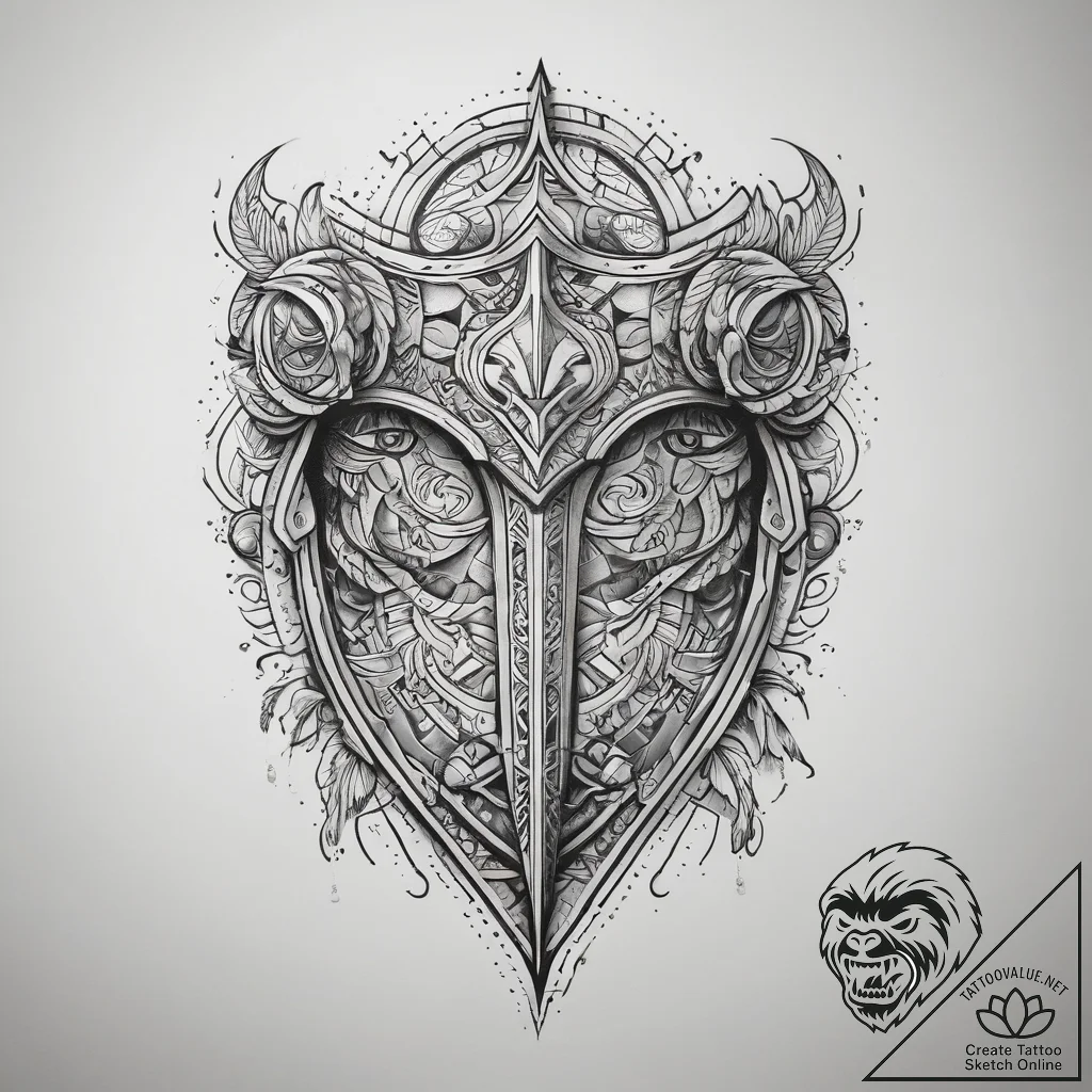 Tattoo sketch a powerful geometric pattern th... - tattoo sketch (№1753752097_0, 29.07.2025 01:21) — tattoovalue.net