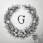 Tattoo design ‘gg’ surrounded by a winner’s w… – tattoo sketch (№1753752878_0, 29.07.2025 01:34) — tattoovalue.net