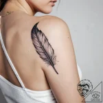 Tattoo sketch a small, elegant feather on the… – tattoo sketch (№1753753074_0, 29.07.2025 01:37) — tattoovalue.net