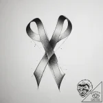 Tattoo design a subtle tribute ribbon in blac… – tattoo sketch (№1753753859_0, 29.07.2025 01:50) — tattoovalue.net