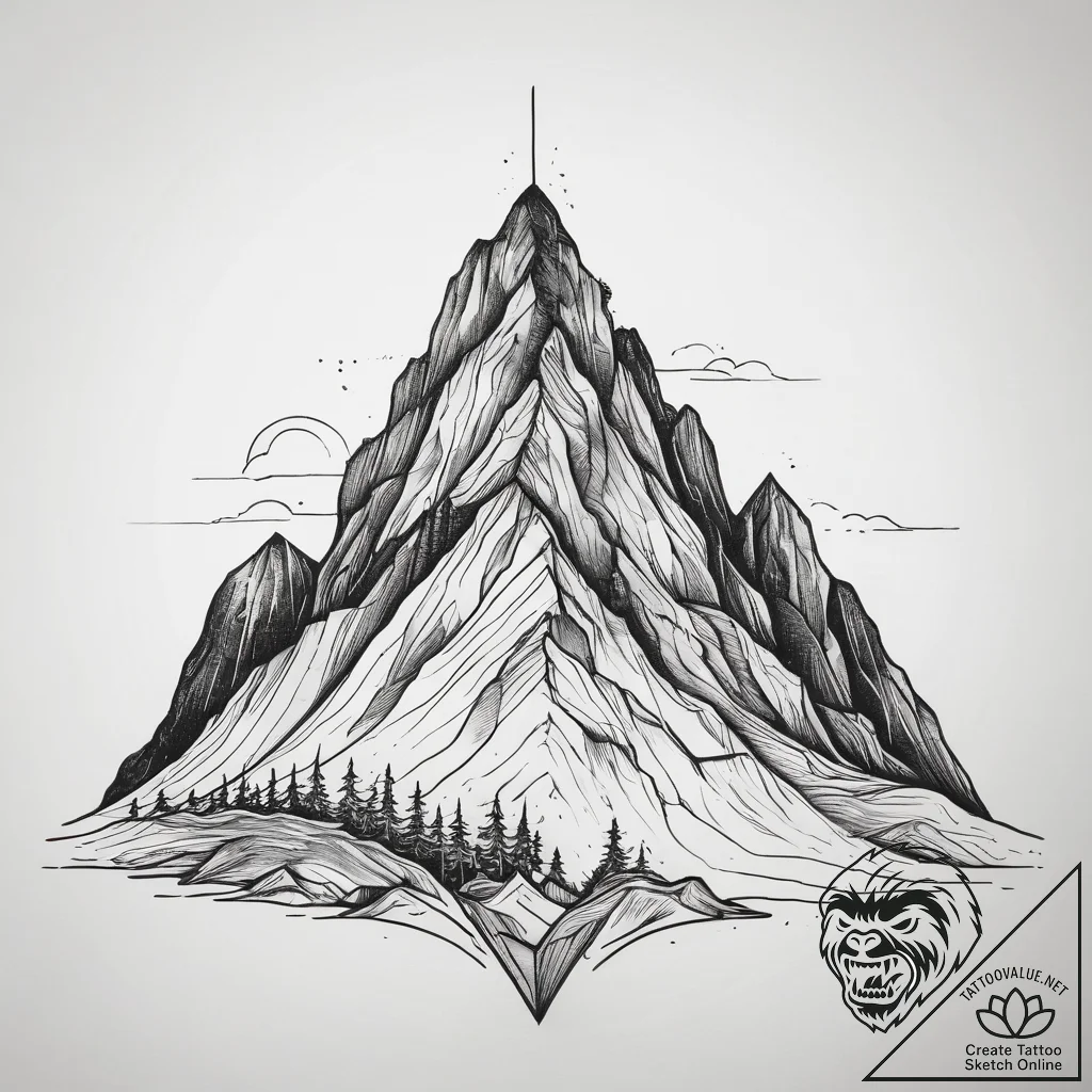 Tattoo sketch a geometric representation of a... - tattoo sketch (№1753755033_0, 29.07.2025 02:10) — tattoovalue.net