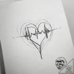Tattoo design a heart with a subtle “pulse” l… – tattoo sketch (№1753755427_0, 29.07.2025 02:17) — tattoovalue.net