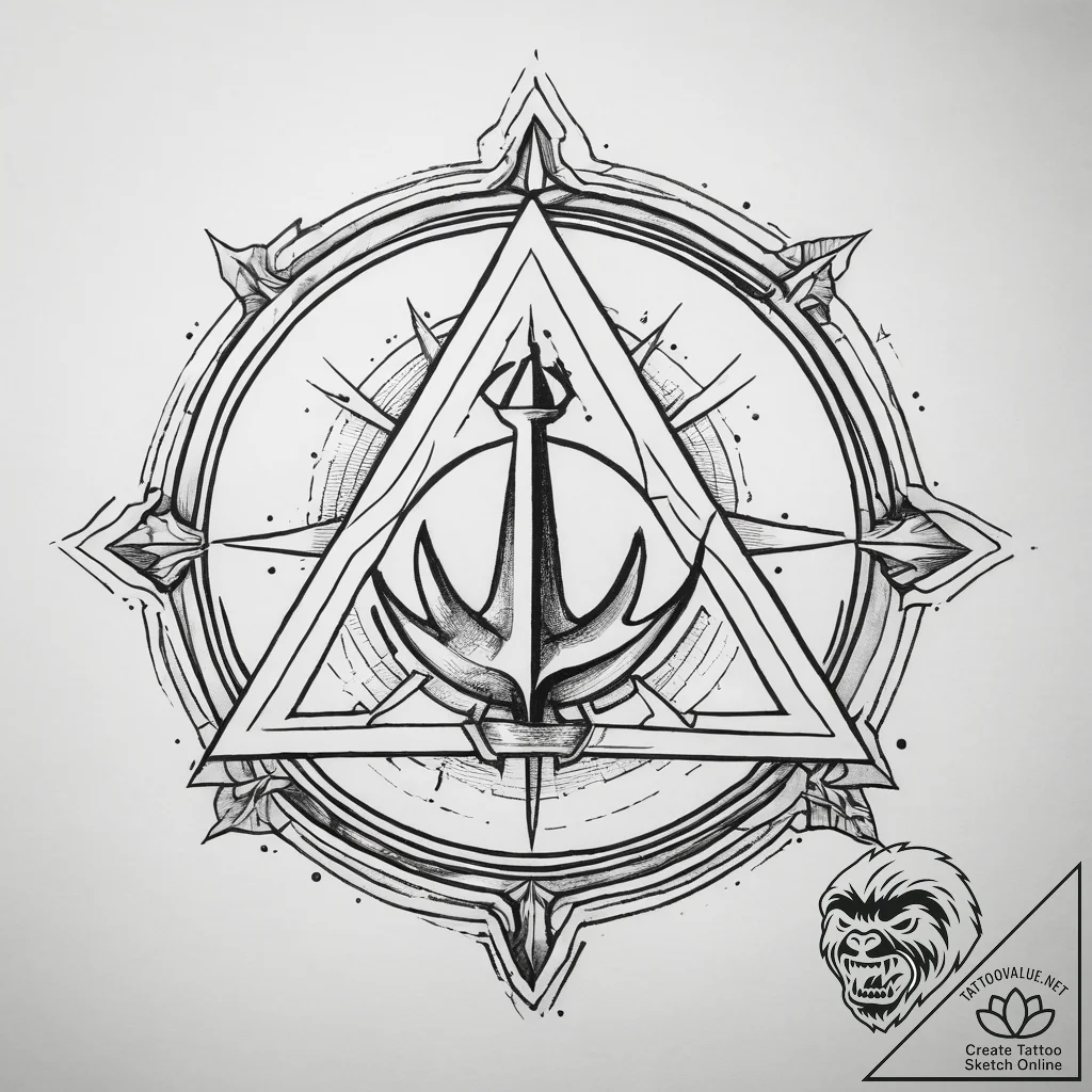 The alchemical symbol for sulfur, tattoo draw... - tattoo sketch (№1753755619_0, 29.07.2025 02:20) — tattoovalue.net