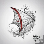 A shot of a kite surfing competition., ink il… – tattoo sketch (№1753756595_0, 29.07.2025 02:36) — tattoovalue.net