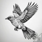 Tattoo design a geometric outline of a bird i… – tattoo sketch (№1753757180_0, 29.07.2025 02:46) — tattoovalue.net