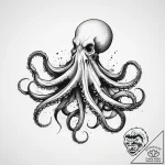 Octopus, tattoo sketch design, black outline… – tattoo sketch (№1753757570_0, 29.07.2025 02:52) — tattoovalue.net