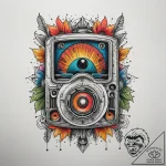 Tape recorder, tattoo flash sheet design, rou… – tattoo sketch (№1753759129_0, 29.07.2025 03:18) — tattoovalue.net