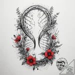 Dna helix intertwined with a floral vine, tat… – tattoo sketch (№1753759717_0, 29.07.2025 03:28) — tattoovalue.net