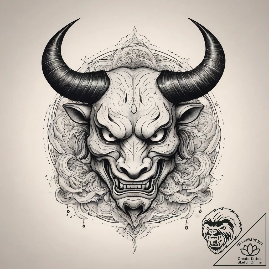 Tattoo design a taurus bull's silhouette in s... - tattoo sketch (№1753759913_0, 29.07.2025 03:31) — tattoovalue.net