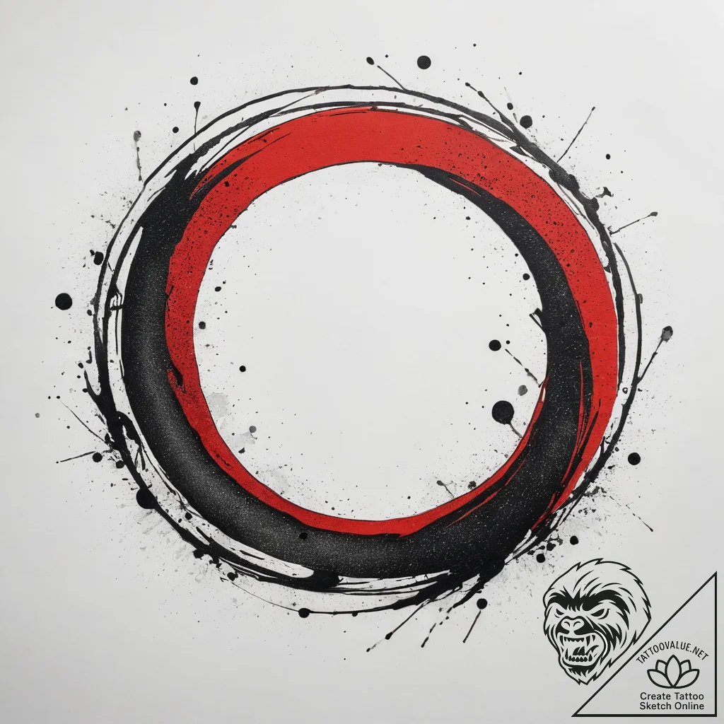 A brushstroke circle (enso), tattoo sketch de... - tattoo sketch (№1753761490_0, 29.07.2025 03:58) — tattoovalue.net