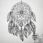 Dreamcatcher, tattoo flash sheet design, bold… – tattoo sketch (№1753763051_0, 29.07.2025 04:24) — tattoovalue.net