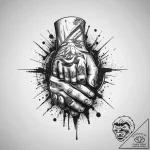 Tattoo design a stylized handshake between tw… – tattoo sketch (№1753763248_0, 29.07.2025 04:27) — tattoovalue.net