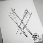 Tattoo sketch a pair of oars or paddles, symb… – tattoo sketch (№1753763642_0, 29.07.2025 04:34) — tattoovalue.net