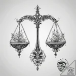 Tattoo sketch libra’s scales, appearing as a… – tattoo sketch (№1753764419_0, 29.07.2025 04:46) — tattoovalue.net