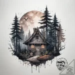 A tattoo design of baba yaga’s hut on chicken… – tattoo sketch (№1753764612_0, 29.07.2025 04:50) — tattoovalue.net