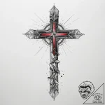 Bracelet, tattoo line art, detailed cross-hat… – tattoo sketch (№1753765198_0, 29.07.2025 04:59) — tattoovalue.net